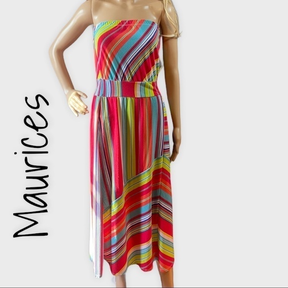 MAURICES multicolored strapless maxi dress - Picture 1 of 7